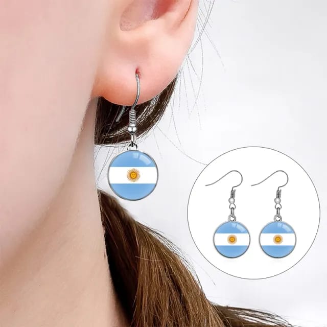 Pendientes Diseño Bandera De Argentina